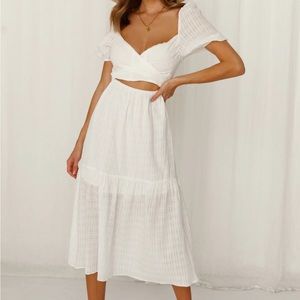 Hello Molly white midi dress